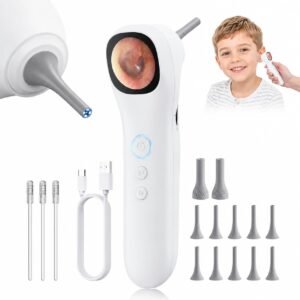 Otoscope Ear Camera with 1.21” Screen, 1080P Ear Scope with 4 LED Lights, Otoscope Camera for Adults Kids and Pets, Support Photo & Video, Type-C Charging with Computers, Baby Essentials, Home Medical