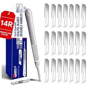 14R Blades Dermaplaning Scalpels with Dermaplane Handle, Pack of 21 Dermaplane Razor for Women Face with Stainless Steel Scalpel Handle 3 - Dermaplaning Tool for Face