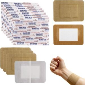 60 Pcs Large Adhesive Bandages 3 X 4 Inch Flexible Fabric Wound Care Bandages Extra Large Pads Breathable Protection for Knees Elbows Cuts Scrapes Daily First Aid